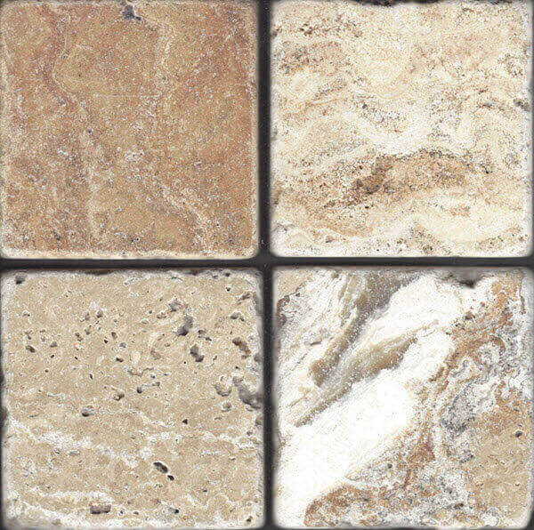 valencia travertine tumbled 10x10x1 cm