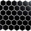 mosaïque aquacolor vintage black matt big hexagon 51x59x6 mm