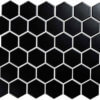 mozaïek aquacolor vintage black matt big hexagon 51x59x6 mm