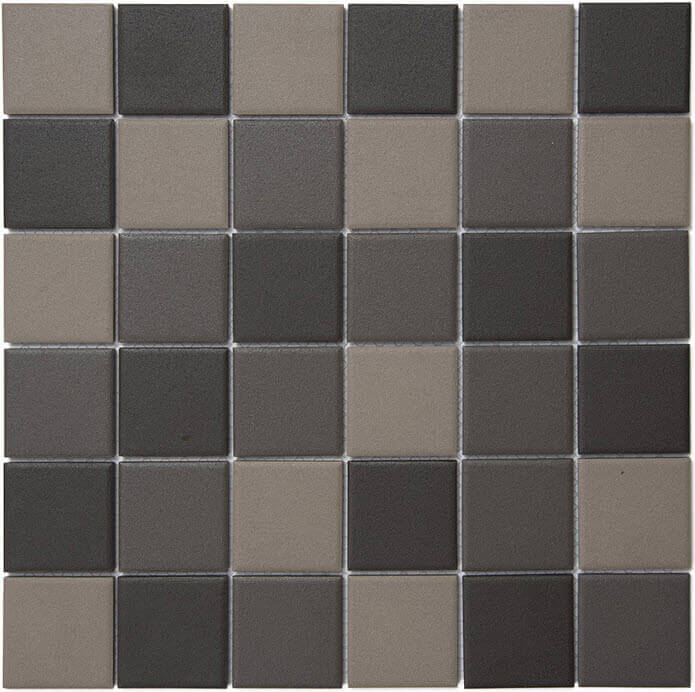 mozaïek aquacolor massive dark grey mix ugl 48x48x6 mm