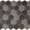 mozaïek aquacolor massive dark grey mix big hexagone 51x59x6 mm