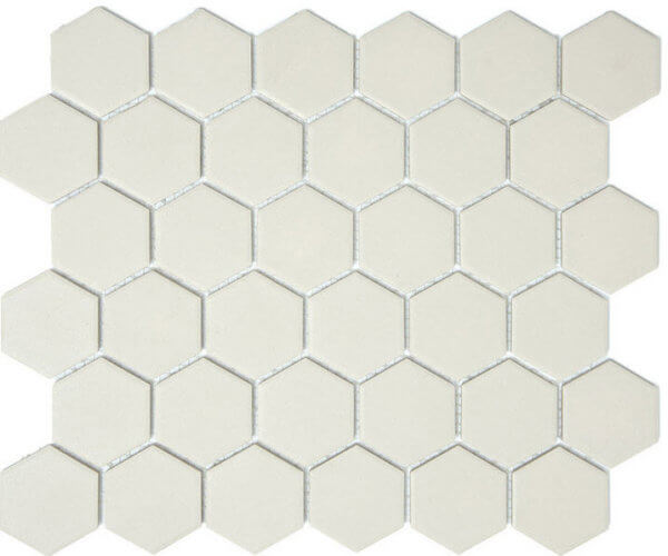 mozaïek aquacolor massive sand ugl big hexagone 51x59x6 mm