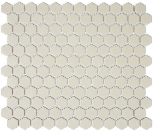 mosaïque aquacolor massive sand ugl hexagon 23x26x6 mm