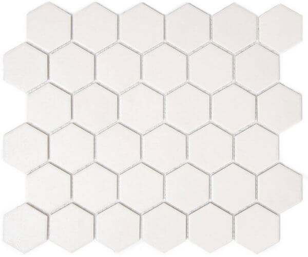 mozaïek aquacolor massive superwhite ugl big hexagone 51x59x6 mm