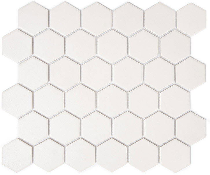 mosaïque aquacolor massive superwhite ugl big hexagone 51x59x6 mm