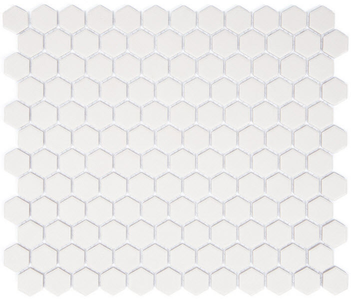 mosaïque aqucolor massive superwhite ugl hexagone 23x26x6 mm