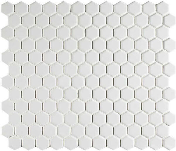 mosaïque aquacolor vintage white hexagon 23x26x6 mm