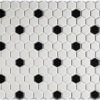 mosaïque aquacolor vintage white matt hexagon with insert 23x26x6 mm