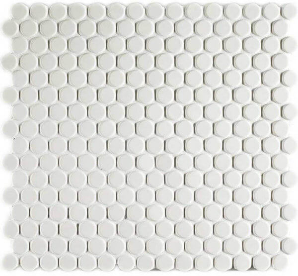 mosaïque aqaucolor vintage white matt penny round