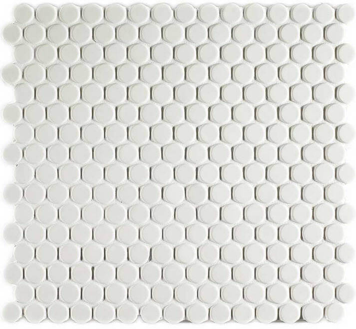 mosaïque aqaucolor vintage white matt penny round