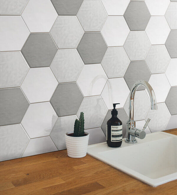 sottocer matrix super claro and grey hexagon