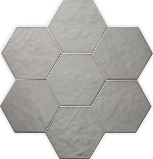wandtegels sottocer matrix light grey glossy hexagon