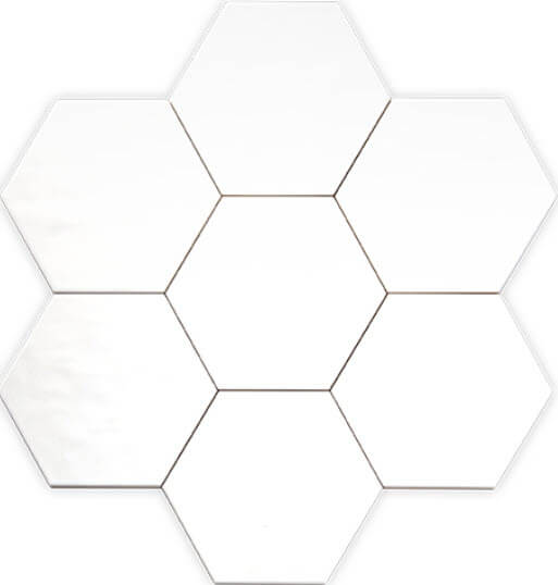 wandtegels sottocer matrix white glossy hexagon
