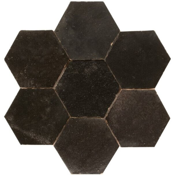 zelliges hexagon zwart