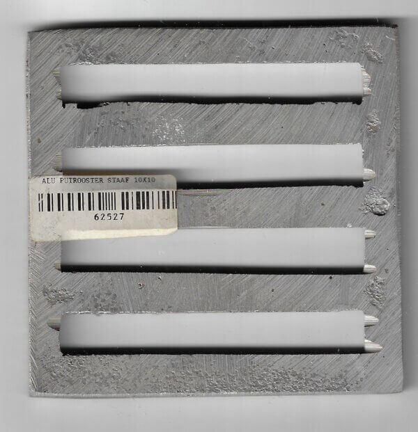 alu putrooster staaf 10x10 cm