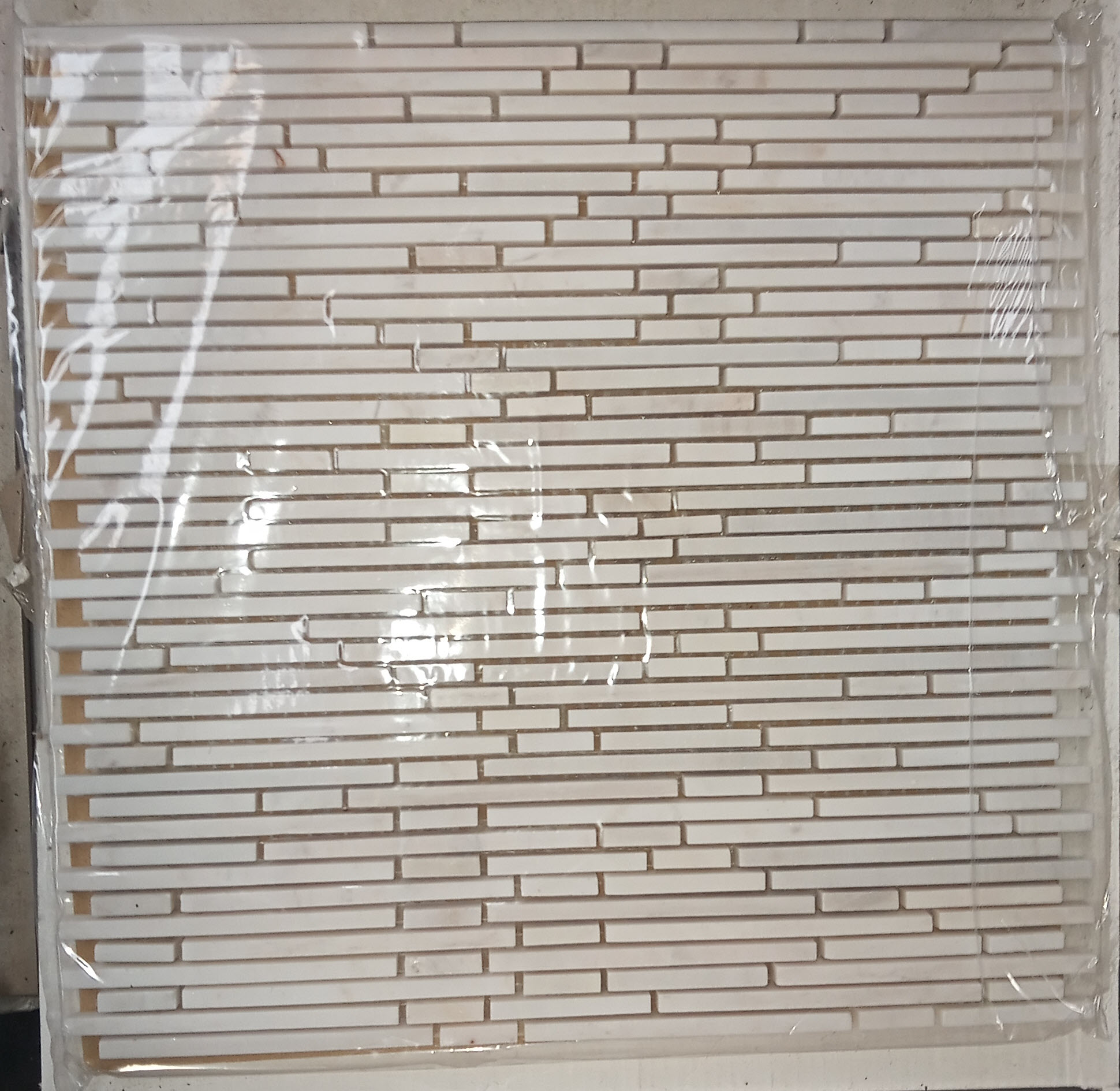 Super Slim Mosaic H06 White Carrara : 30.5x30.5x0.9 cm